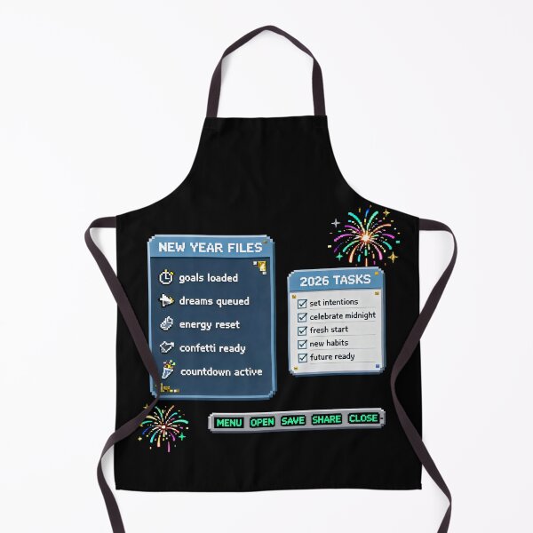 Item preview, New Year Pixel Interface Design with 2026 Tasks and Retro Celebration Files designed and sold by SplashTastic.