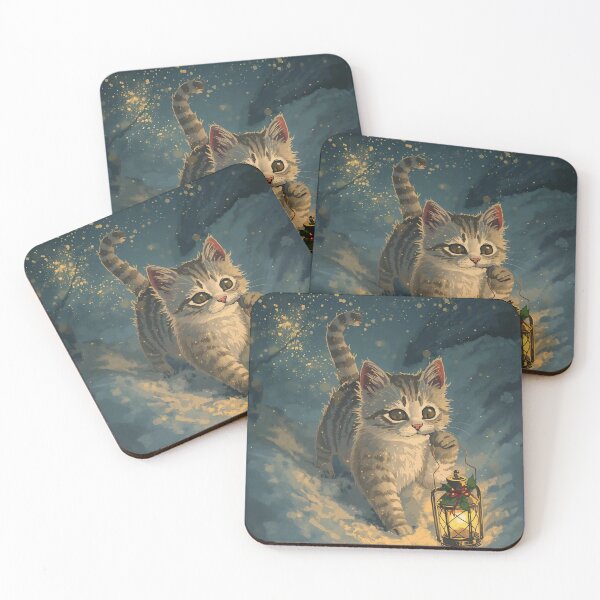 Item preview, Lantern-Carrying Cat – Cottagecore Christmas Night Joy designed and sold by Deezyned.