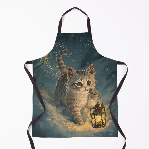 Item preview, Lantern-Carrying Cat – Cottagecore Christmas Night Joy designed and sold by Deezyned.
