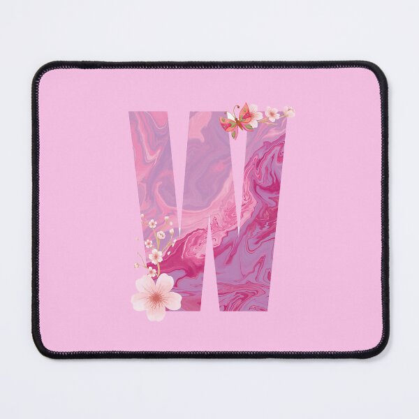Item preview, Pink Floral Letter W | Aesthetic Monogram Design with Butterfly & Cherry Blossoms | Personalized Alphabet Art designed and sold by MilabArt.