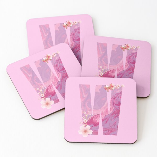 Item preview, Pink Floral Letter W | Aesthetic Monogram Design with Butterfly & Cherry Blossoms | Personalized Alphabet Art designed and sold by MilabArt.