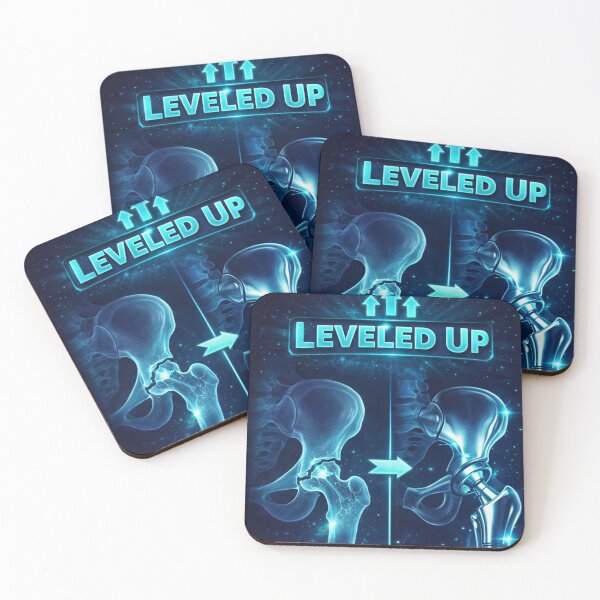 Item preview, Leveled Up Hip Replacement – Funny Hip Surgery Gamer Meme designed and sold by PunchDrop.