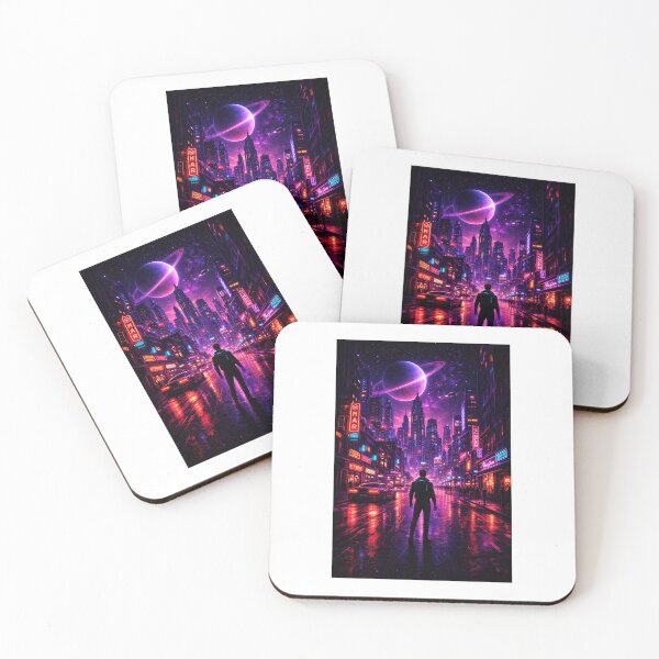 Item preview, Starlane Street – Neon Sci-Fi City at Night designed and sold by ZoviraDesigns.