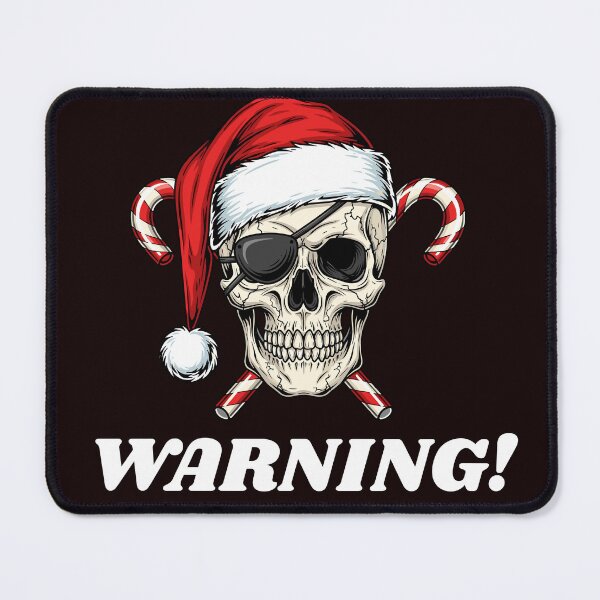 Item preview, Warning! Pirate Skull Christmas Design – Dark Holiday Illustration designed and sold by Carftastic.