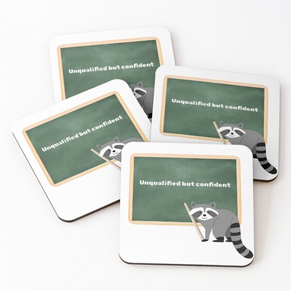 Item preview, Unqualified But Confident | Dry Humor Raccoon Illustration designed and sold by s.artaller.