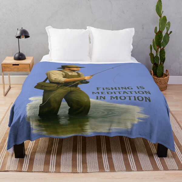Item preview, Fly Fisherman in River — "Fishing Is Meditation in Motion" designed and sold by © Zenscape Studio 2025.