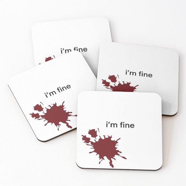Item preview, Irony Dark Humor Im Fine Minimalist Blood Splash Mental Health designed and sold by Stor04u.