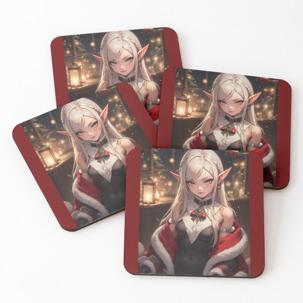 Item preview, Elegant anime elf girl at Christmas designed and sold by ArtsJulian.