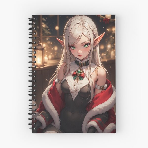 Item preview, Elegant anime elf girl at Christmas designed and sold by ArtsJulian.