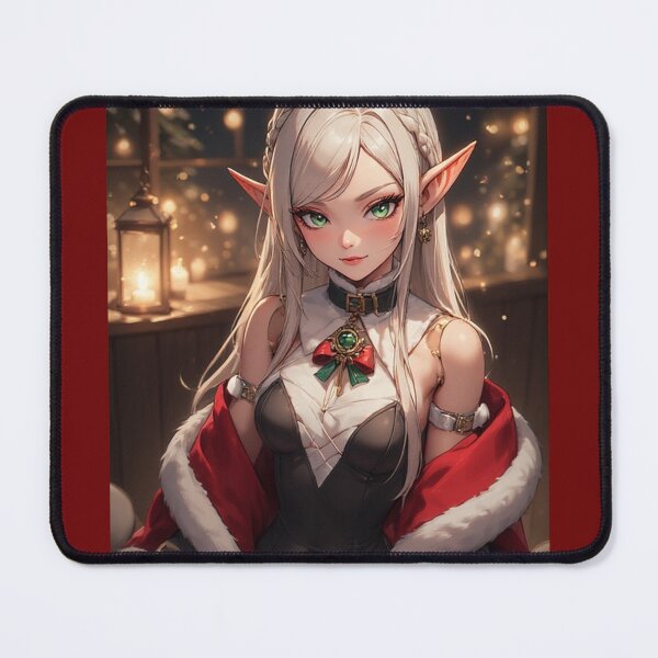 Item preview, Elegant anime elf girl at Christmas designed and sold by ArtsJulian.