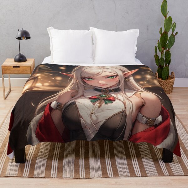 Item preview, Elegant anime elf girl at Christmas designed and sold by ArtsJulian.