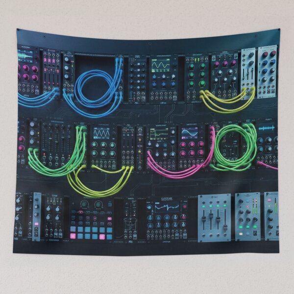Item preview, Cyberpunk Modular Synth - Glowing Patch Cables & Eurorack designed and sold by SavinMercantile.