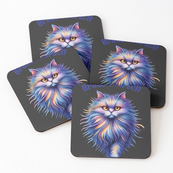 Item preview, Brace Yourself Shirt – Fluffy Cat With Attitude – Cute Cat Illustration Tee designed and sold by johnExpress02.