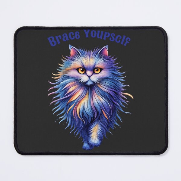 Item preview, Brace Yourself Shirt – Fluffy Cat With Attitude – Cute Cat Illustration Tee designed and sold by johnExpress02.