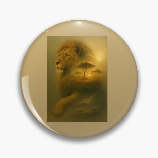 Item preview, Lion – Savanna Spirit Silent Titans Landscape Wildlife Art designed and sold by GeoWild Designs.