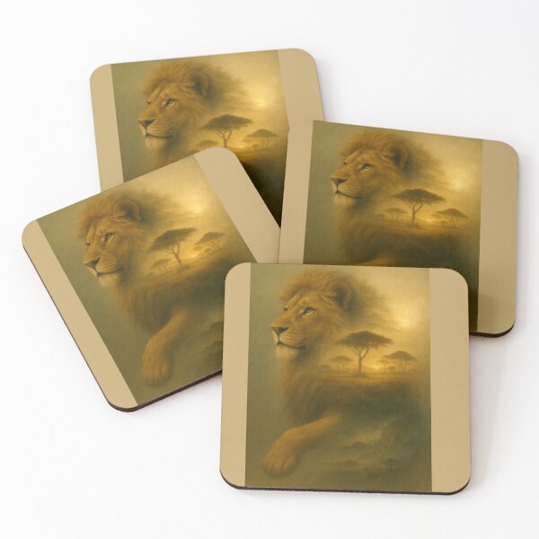 Item preview, Lion – Savanna Spirit Silent Titans Landscape Wildlife Art designed and sold by GeoWild Designs.