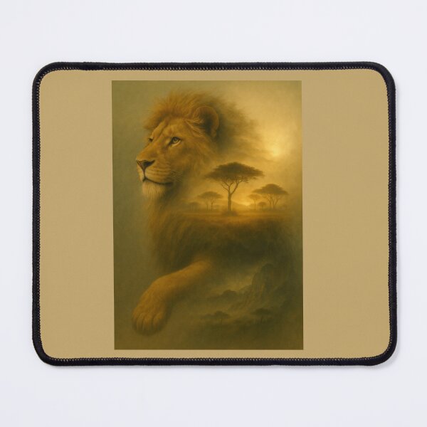 Item preview, Lion – Savanna Spirit Silent Titans Landscape Wildlife Art designed and sold by GeoWild Designs.