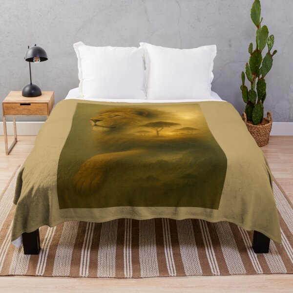 Item preview, Lion – Savanna Spirit Silent Titans Landscape Wildlife Art designed and sold by GeoWild Designs.