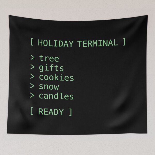 Item preview, Holiday Terminal Design with Command-Line Festive List and Tech-Inspired Winter Mood designed and sold by SplashTastic.