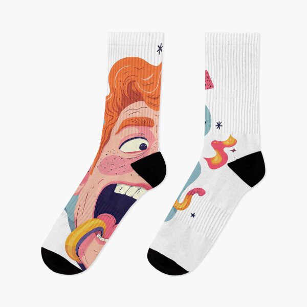 Item preview, Candy Chaos: Freckled Frenzy Meets Rainbow Tongue designed and sold by ForeverPrintsOK.
