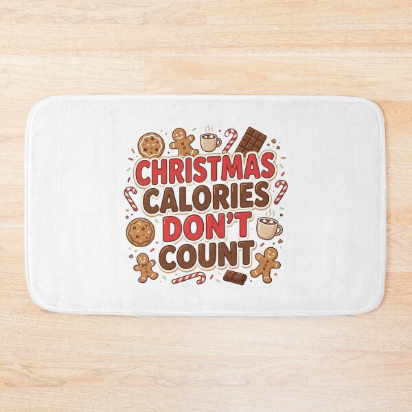 Item preview, Christmas Calories Don’t Count Funny Holiday Illustration designed and sold by TursuShop.