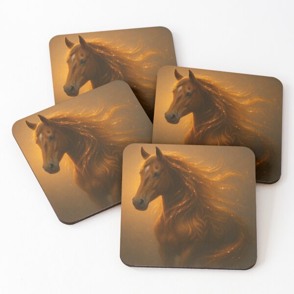 Item preview, Horse – Ember Light Glowing Golden Stallion Wildlife Art designed and sold by GeoWild Designs.