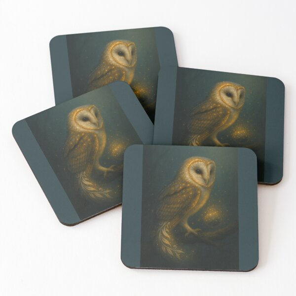 Item preview, Barn Owl – Luminous Enchanted Forest Glow Wildlife Art designed and sold by GeoWild Designs.