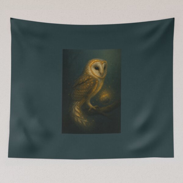Item preview, Barn Owl – Luminous Enchanted Forest Glow Wildlife Art designed and sold by GeoWild Designs.