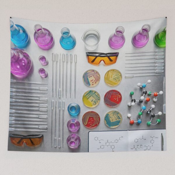 Item preview, Colorful Chemistry Lab Knolling - Science & Biology Equipment designed and sold by SavinMercantile.