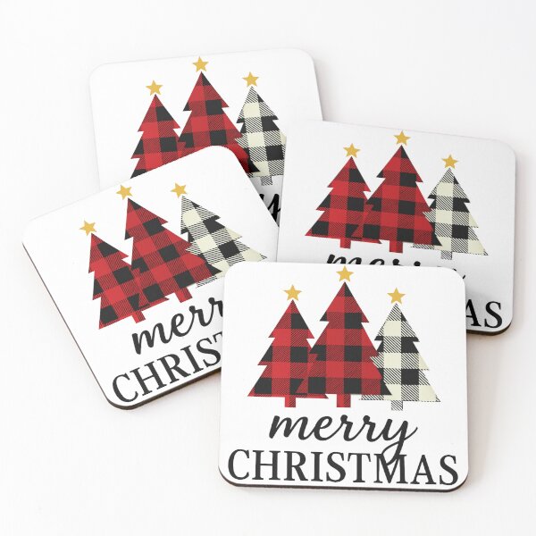 Item preview, Vintage Cozy Merry Christmas Plaid Tree Seasonal  Holiday Winter Art designed and sold by Stor04u.