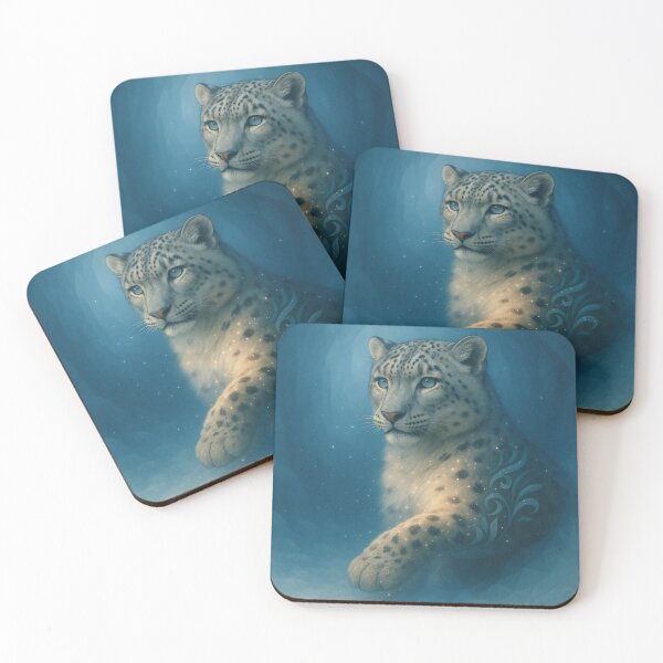 Item preview, Snow Leopard – Frost Whisper Sentinel Starlit Blue Wildlife Art designed and sold by GeoWild Designs.