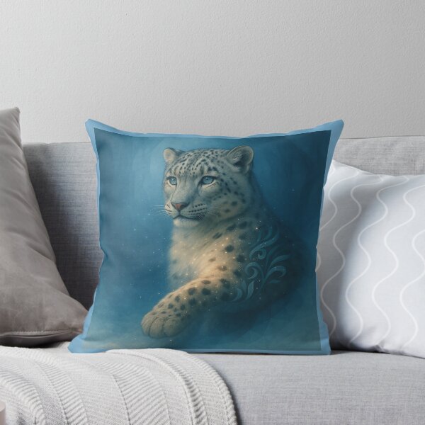 Item preview, Snow Leopard – Frost Whisper Sentinel Starlit Blue Wildlife Art designed and sold by GeoWild Designs.
