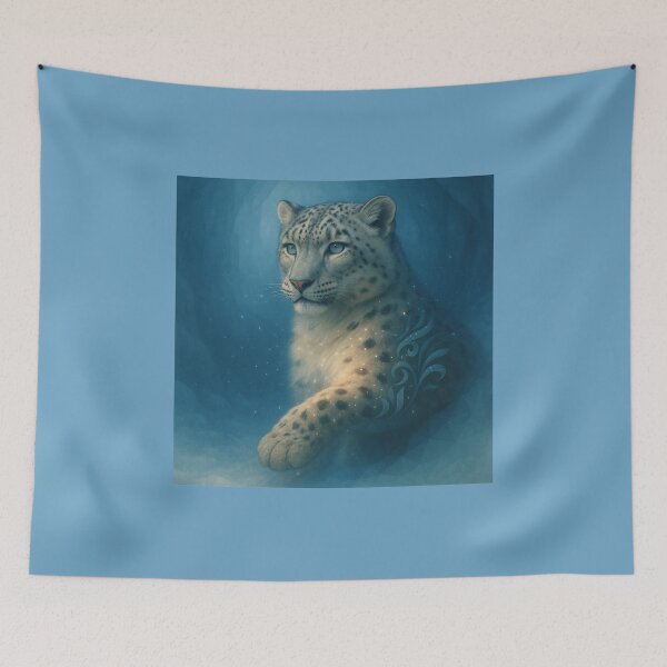 Item preview, Snow Leopard – Frost Whisper Sentinel Starlit Blue Wildlife Art designed and sold by GeoWild Designs.