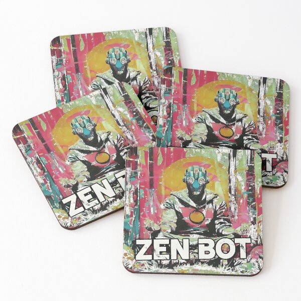 Item preview, Zen Bot Meditating Android Digital Forest Art designed and sold by AbcDigs Studio.