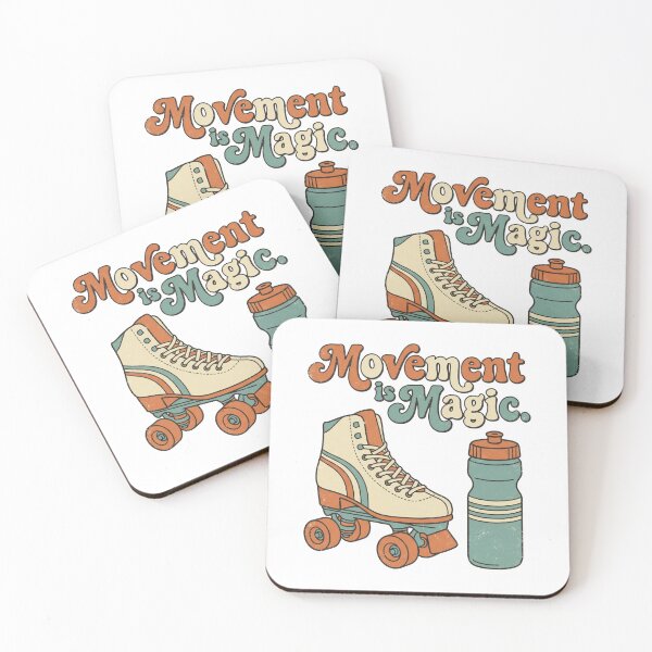 Item preview, Movement is Magic - Retro Roller Skate & Water Bottle designed and sold by Everyday Epics.
