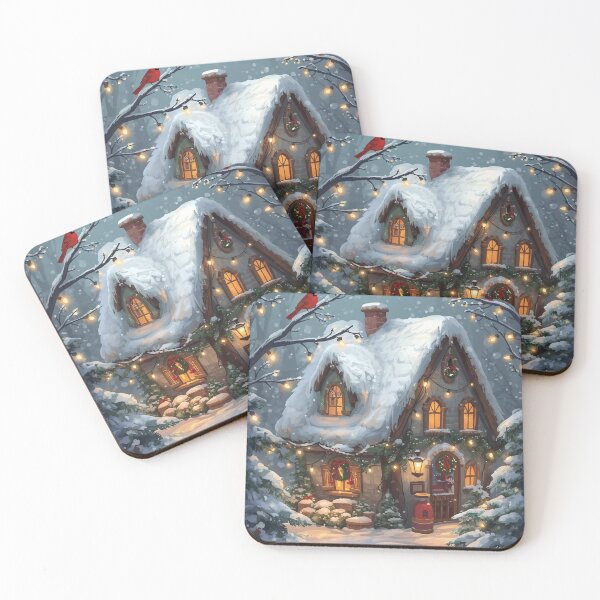 Item preview, Twinkling Cottage – Vibrant Christmas Night Scene designed and sold by Deezyned.