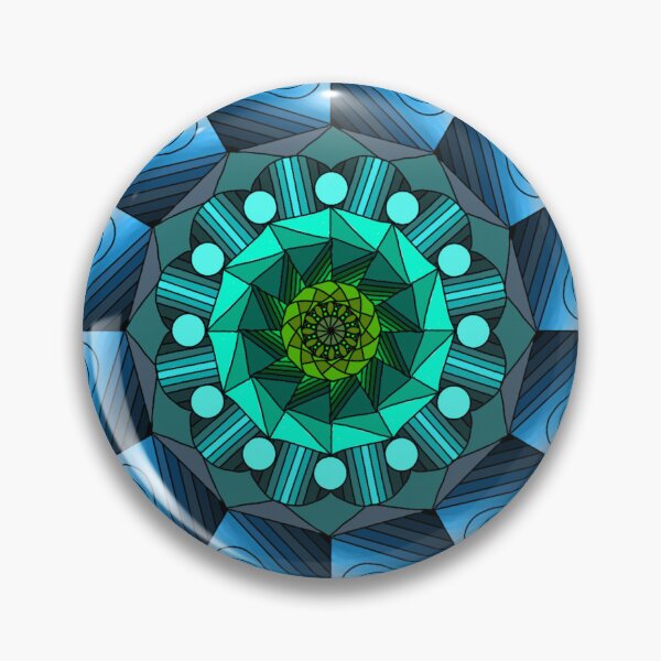 Item preview, Blue to Green Circle Mandela designed and sold by panickyOpossum.