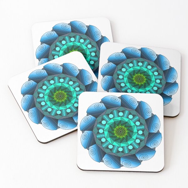 Item preview, Blue to Green Circle Mandela designed and sold by panickyOpossum.