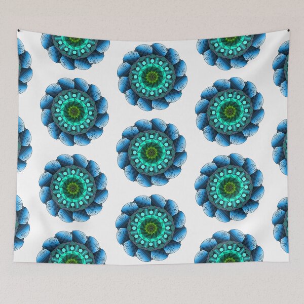 Item preview, Blue to Green Circle Mandela designed and sold by panickyOpossum.