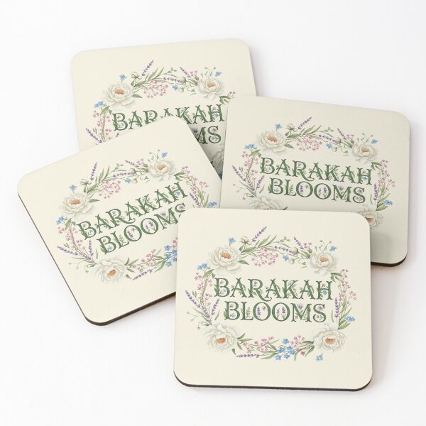 Item preview, Barakah Blooms - Floral Wreath Botanical Blessings Typography Art designed and sold by D-Islamic.