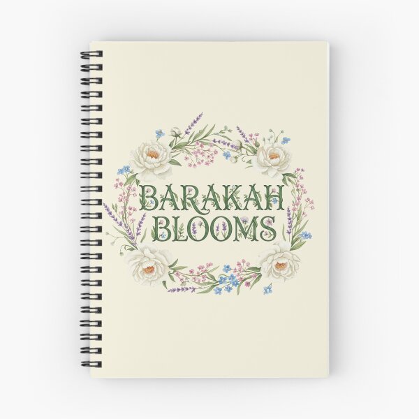 Item preview, Barakah Blooms - Floral Wreath Botanical Blessings Typography Art designed and sold by D-Islamic.