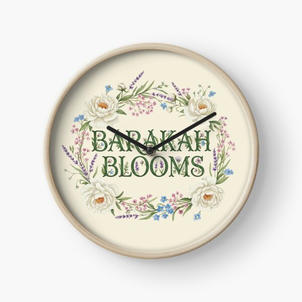 Item preview, Barakah Blooms - Floral Wreath Botanical Blessings Typography Art designed and sold by D-Islamic.