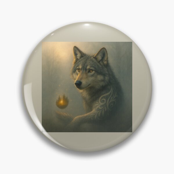 Item preview, Wolf – Golden Ember Guardian Mystic Forest Light Wildlife Art designed and sold by GeoWild Designs.