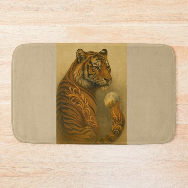 Item preview, Tiger – Moonlit Ember Floral Spirit Wildlife Art designed and sold by GeoWild Designs.