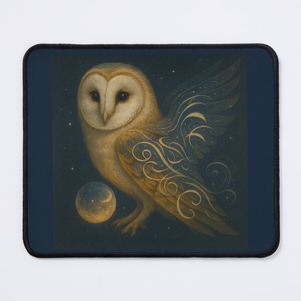 Item preview, Barn Owl – Starlit Whisper Celestial Moon Sphere Wildlife Art designed and sold by GeoWild Designs.