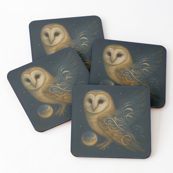 Item preview, Barn Owl – Starlit Whisper Celestial Moon Sphere Wildlife Art designed and sold by GeoWild Designs.