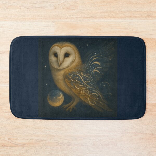 Item preview, Barn Owl – Starlit Whisper Celestial Moon Sphere Wildlife Art designed and sold by GeoWild Designs.