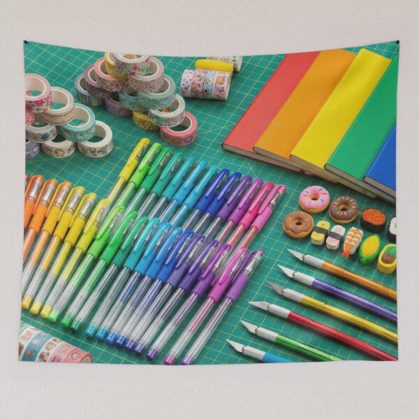 Item preview, Japanese Stationery Addict - Rainbow Pens & Washi Tape Knolling designed and sold by SavinMercantile.
