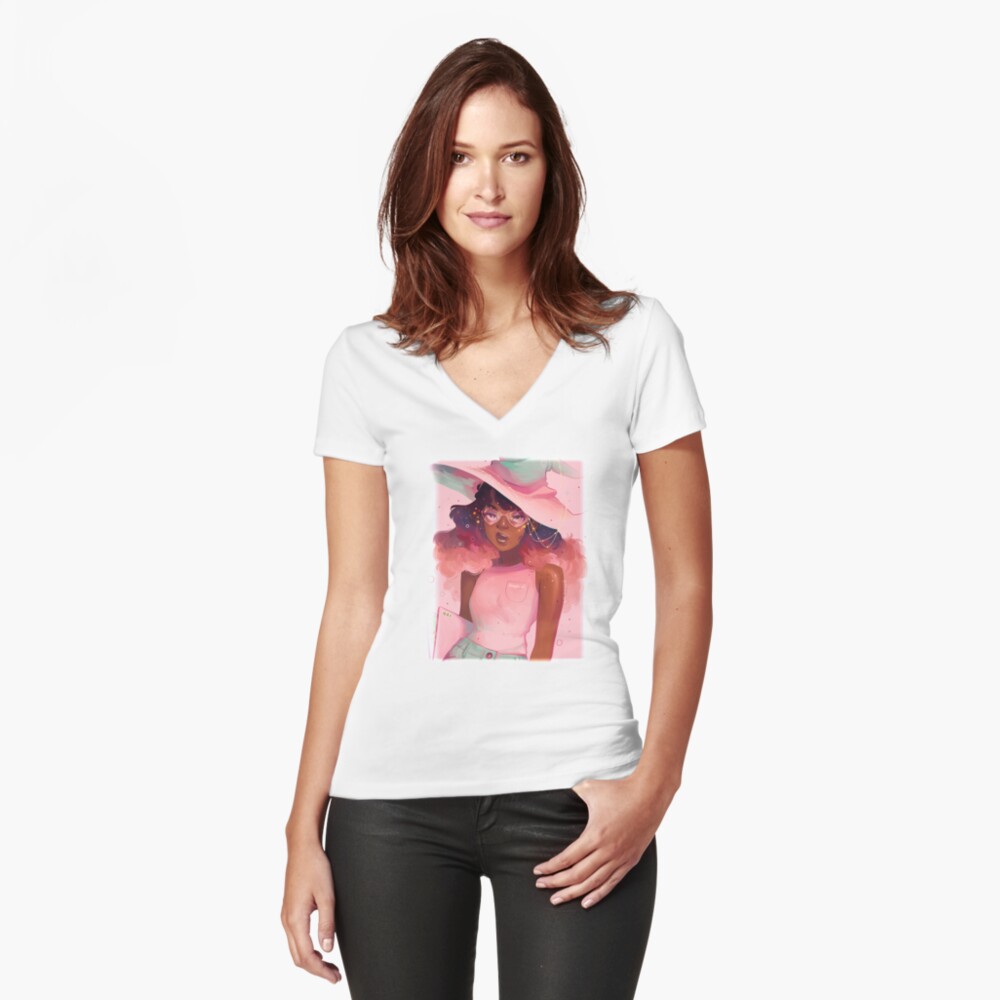 Item preview, Fitted V-Neck T-Shirt designed and sold by GDBee.