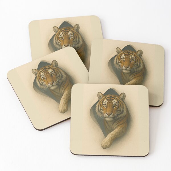 Item preview,  Tiger – Geometric Stride Emerging Through Paper Wildlife Art designed and sold by GeoWild Designs.